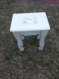 Small Side Table With Paris Graphic